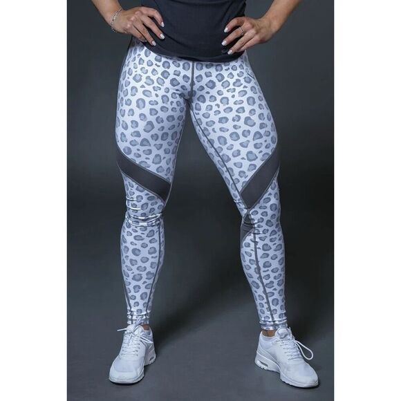 Violate the Dress Code White Leopard Leggings in White/Gray Size Small - Picture 1 of 6